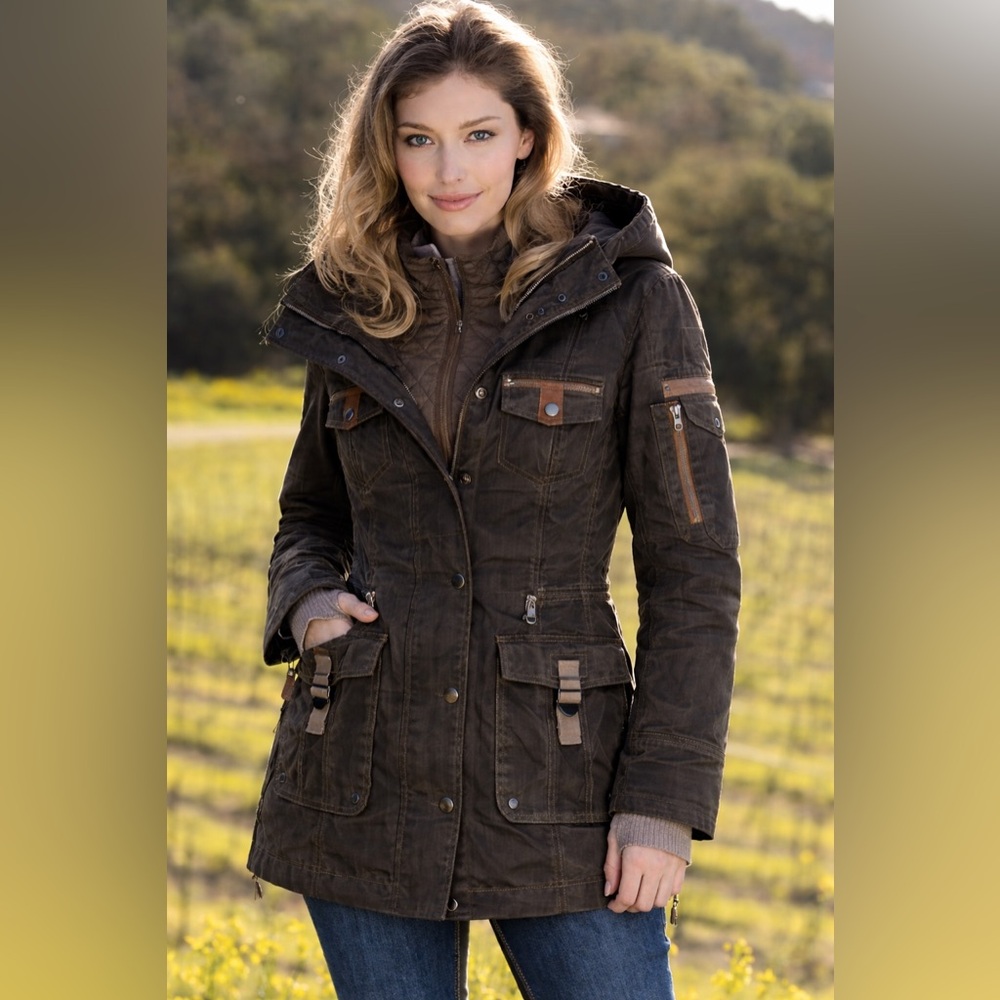Goodie Rider Women’s Medium Wax Cotton Equestrian Hooded Jacket
